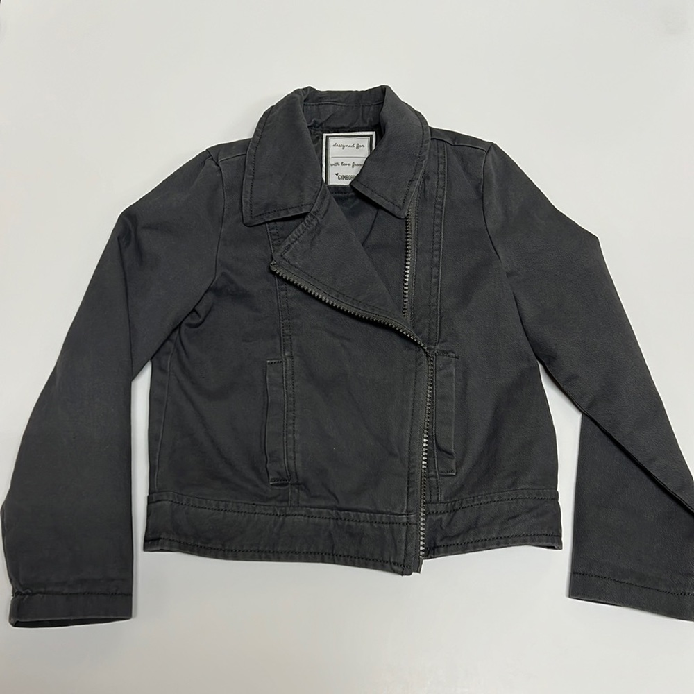 Gymboree gray girls zipper jacket size 5/6 Preowned